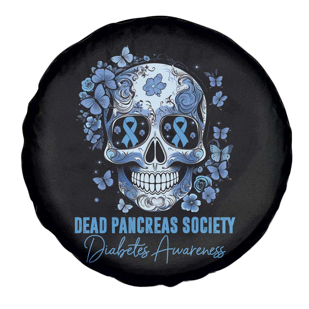 Blue Sugar Skull Diabetes Awareness Spare Tire Cover Dead Pancreas Society TS02 Print Your Wear