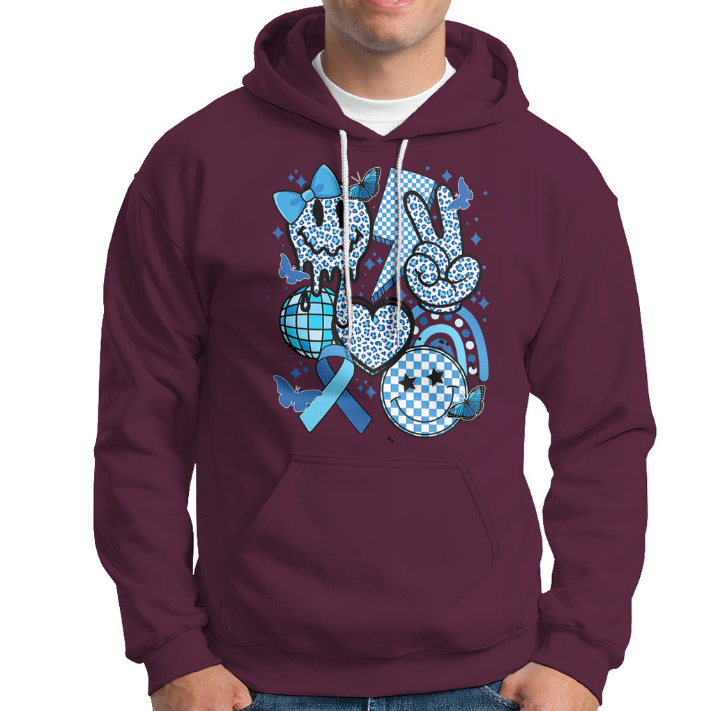 In November We Wear Blue T1D T2D Diabetes Awareness Retro Groovy Hoodie TS02 Maroon Printyourwear