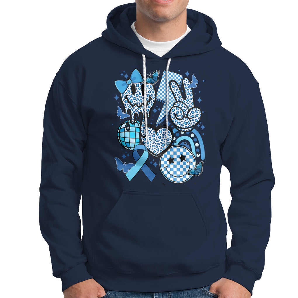 In November We Wear Blue T1D T2D Diabetes Awareness Retro Groovy Hoodie TS02 Navy Printyourwear