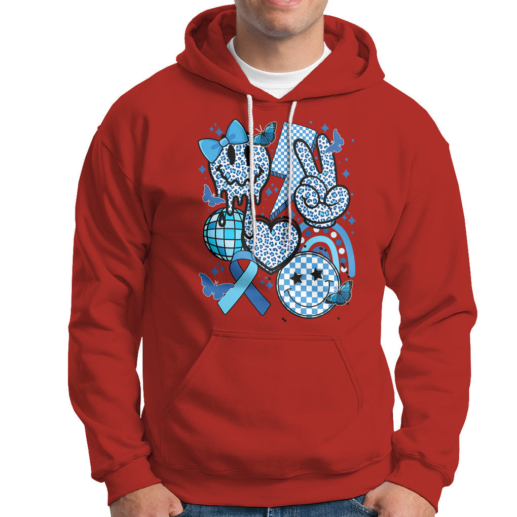 In November We Wear Blue T1D T2D Diabetes Awareness Retro Groovy Hoodie TS02 Red Printyourwear