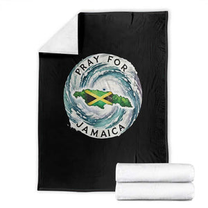 Pray For Jamaica Hurricane Support Throw Blanket Strong Island Map and Storm Graphic TS02 Black Print Your Wear