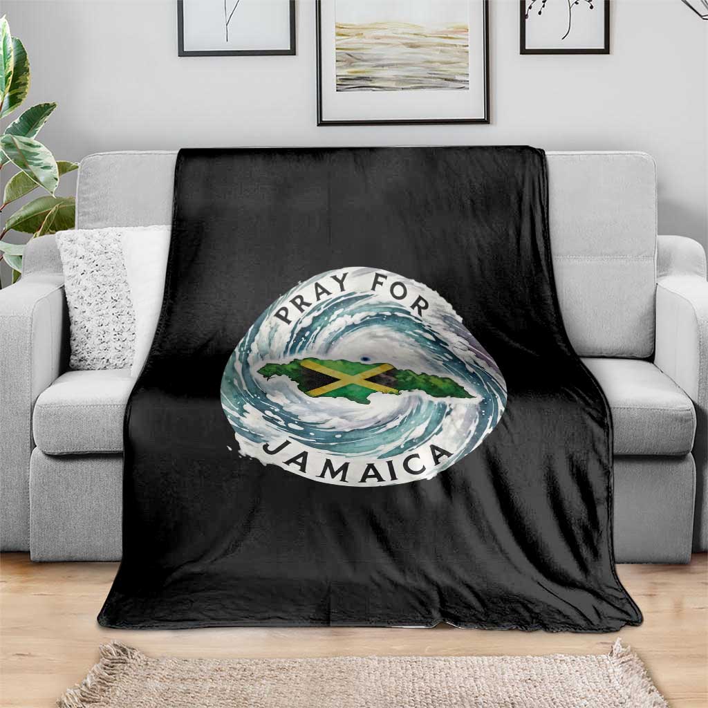 Pray For Jamaica Hurricane Support Throw Blanket Strong Island Map and Storm Graphic TS02 Print Your Wear