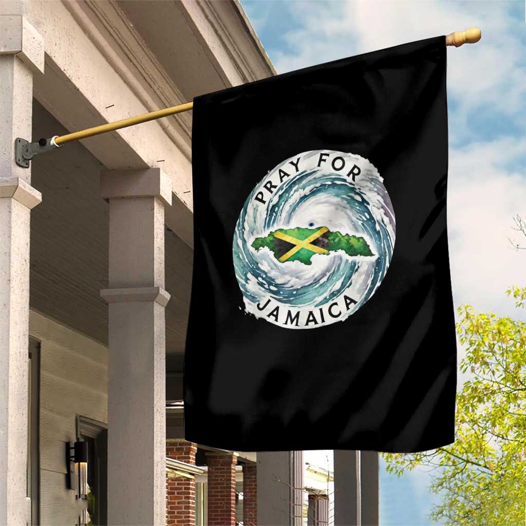Pray For Jamaica Hurricane Support Garden Flag Strong Island Map and Storm Graphic TS02 Print Your Wear