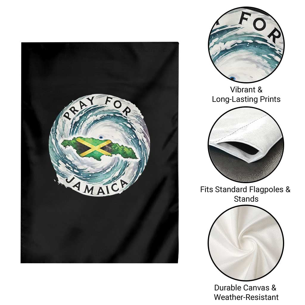 Pray For Jamaica Hurricane Support Garden Flag Strong Island Map and Storm Graphic TS02 Print Your Wear