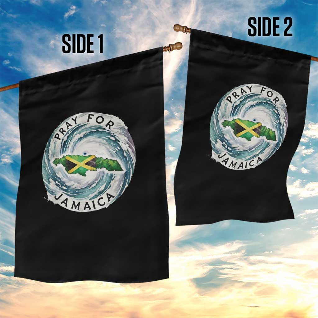 Pray For Jamaica Hurricane Support Garden Flag Strong Island Map and Storm Graphic TS02 Print Your Wear