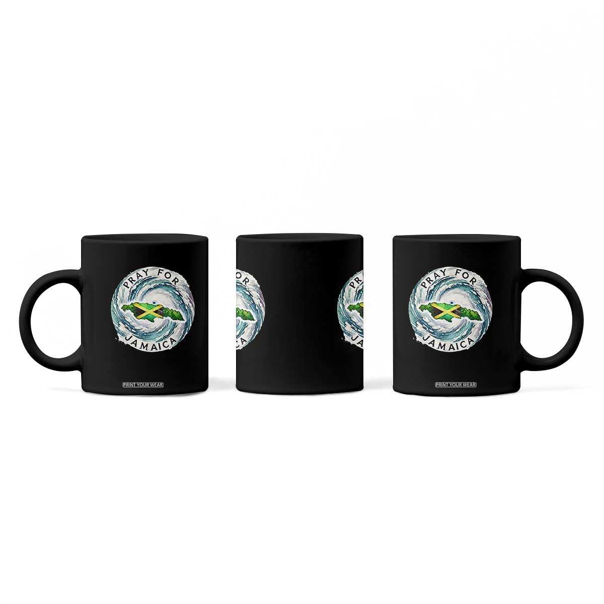 Pray For Jamaica Hurricane Support Coffee Mug Strong Island Map and Storm Graphic TS02 Print Your Wear