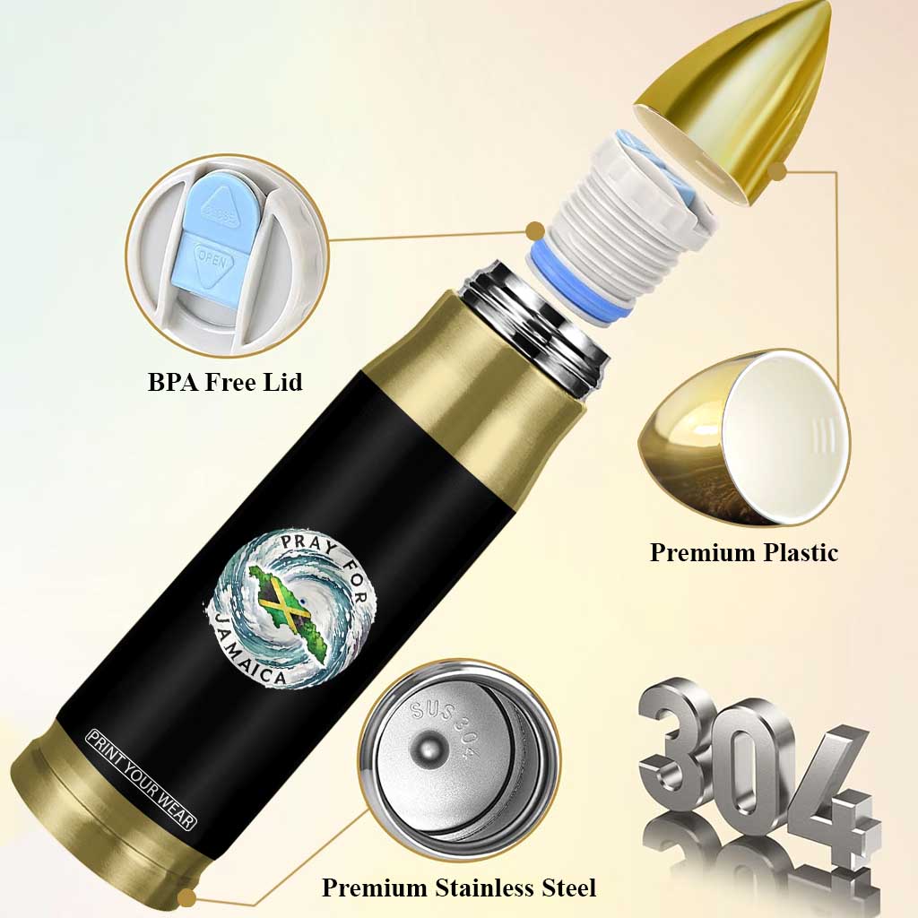Pray For Jamaica Hurricane Support Bullet Tumbler Strong Island Map and Storm Graphic TS02 Print Your Wear