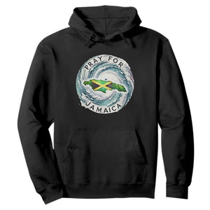 Pray For Jamaica Hurricane Support Hoodie Strong Island Map and Storm Graphic TS02 Black Print Your Wear
