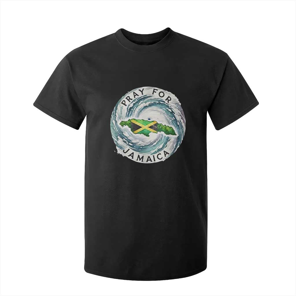 Pray For Jamaica Hurricane Support T Shirt For Kid Strong Island Map and Storm Graphic TS02 Black Print Your Wear