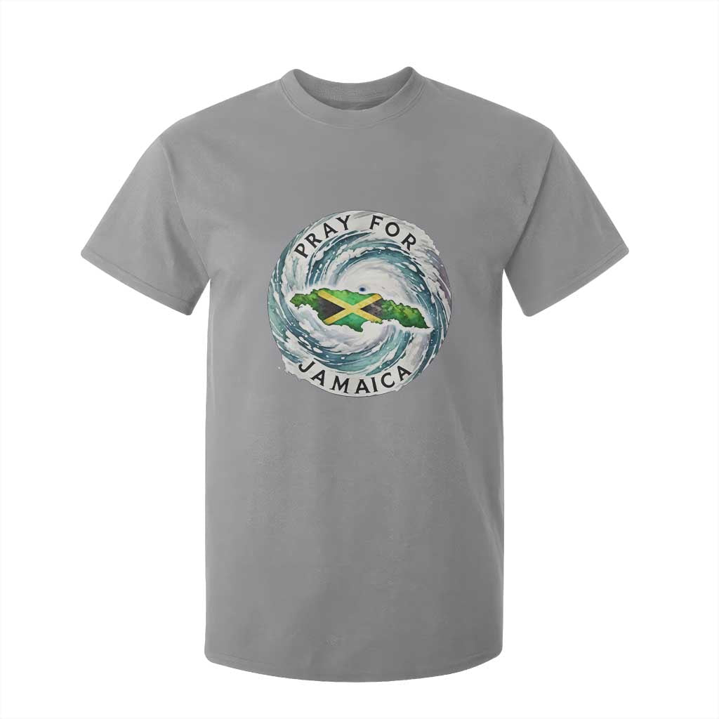 Pray For Jamaica Hurricane Support T Shirt For Kid Strong Island Map and Storm Graphic TS02 Sport Gray Print Your Wear