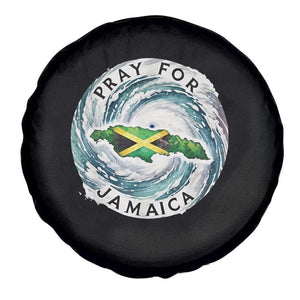 Pray For Jamaica Hurricane Support Spare Tire Cover Strong Island Map and Storm Graphic TS02 Print Your Wear