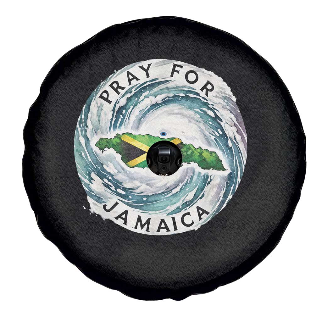 Pray For Jamaica Hurricane Support Spare Tire Cover Strong Island Map and Storm Graphic TS02 Print Your Wear