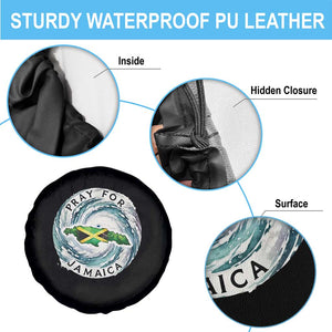 Pray For Jamaica Hurricane Support Spare Tire Cover Strong Island Map and Storm Graphic TS02 Print Your Wear