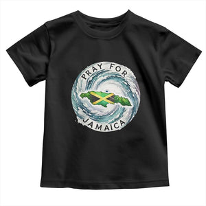 Pray For Jamaica Hurricane Support Toddler T Shirt Strong Island Map and Storm Graphic TS02 Black Print Your Wear