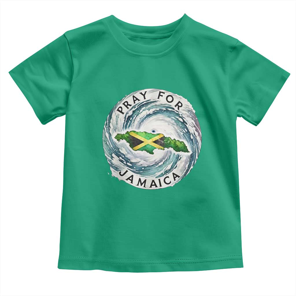 Pray For Jamaica Hurricane Support Toddler T Shirt Strong Island Map and Storm Graphic TS02 Irish Green Print Your Wear