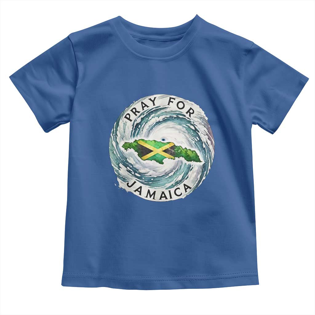Pray For Jamaica Hurricane Support Toddler T Shirt Strong Island Map and Storm Graphic TS02 Royal Blue Print Your Wear