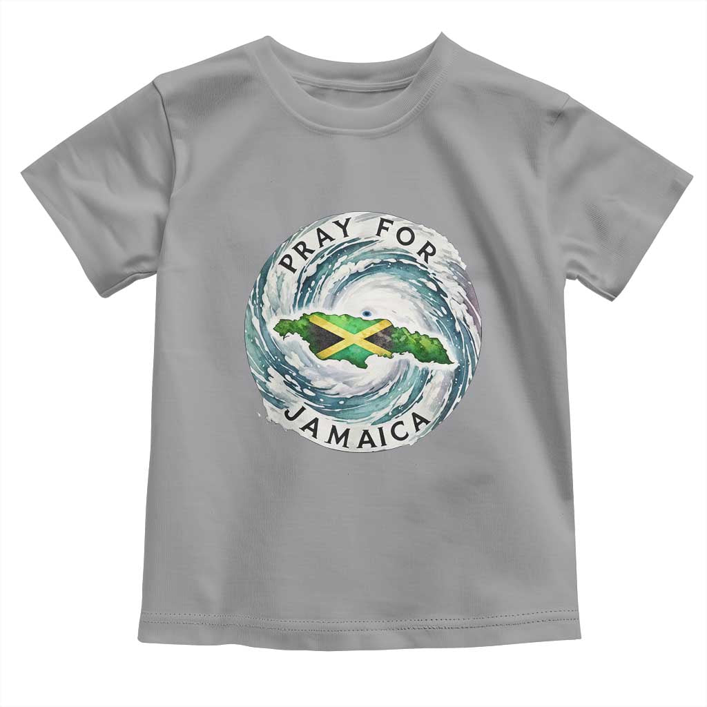 Pray For Jamaica Hurricane Support Toddler T Shirt Strong Island Map and Storm Graphic TS02 Sport Gray Print Your Wear