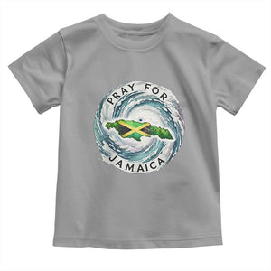 Pray For Jamaica Hurricane Support Toddler T Shirt Strong Island Map and Storm Graphic TS02 Sport Gray Print Your Wear
