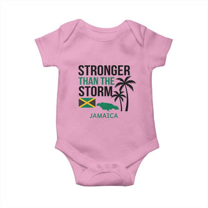 Stronger Than The Storm Jamaica Baby Onesie Resilience and Hope Hurricane Awareness TS02 Light Pink Print Your Wear
