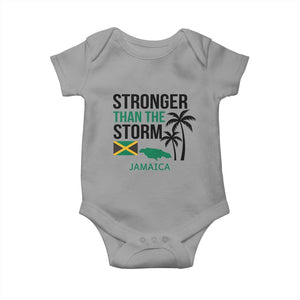Stronger Than The Storm Jamaica Baby Onesie Resilience and Hope Hurricane Awareness TS02 Sport Gray Print Your Wear