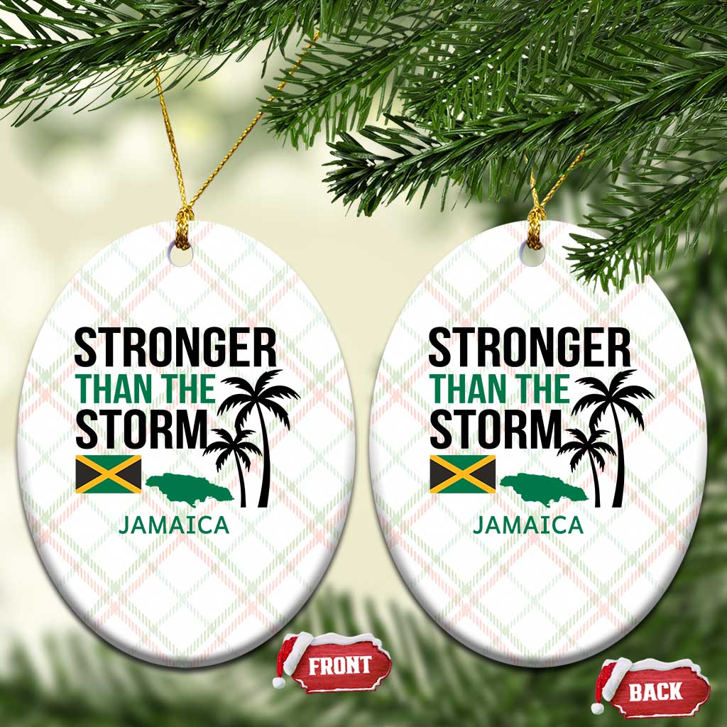Stronger Than The Storm Jamaica Ceramic Ornament Resilience and Hope Hurricane Awareness TS02 Print Your Wear
