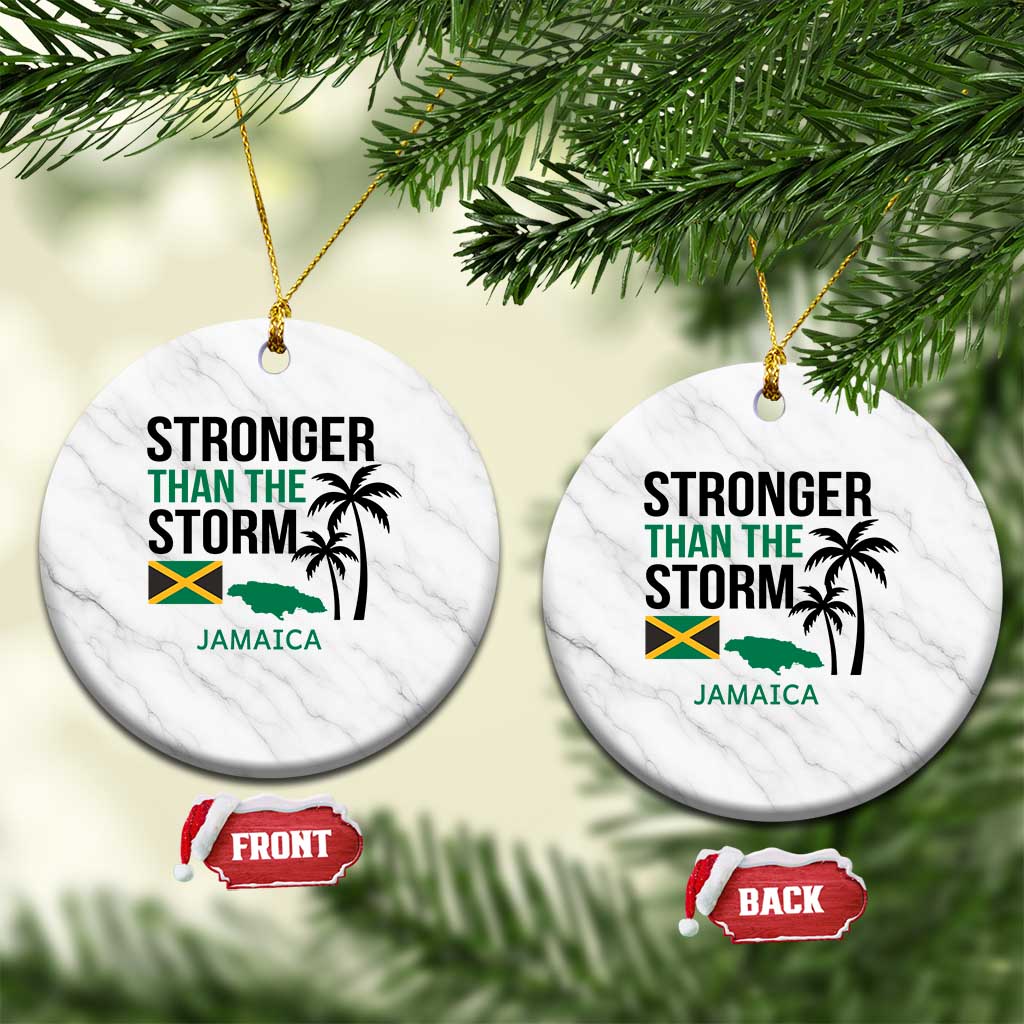 Stronger Than The Storm Jamaica Ceramic Ornament Resilience and Hope Hurricane Awareness TS02 1pc White Marble Print Your Wear