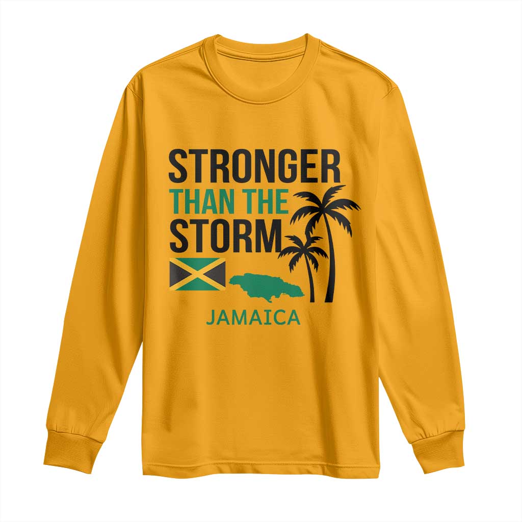 Stronger Than The Storm Jamaica Long Sleeve Shirt Resilience and Hope Hurricane Awareness TS02 Gold Print Your Wear