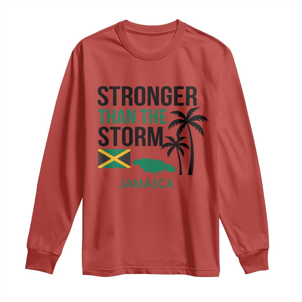 Stronger Than The Storm Jamaica Long Sleeve Shirt Resilience and Hope Hurricane Awareness TS02 Red Print Your Wear