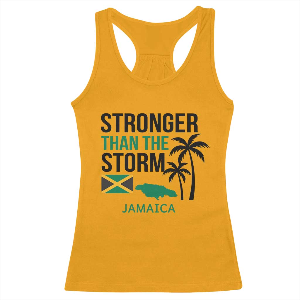 Stronger Than The Storm Jamaica Racerback Tank Top Resilience and Hope Hurricane Awareness TS02 Gold Print Your Wear
