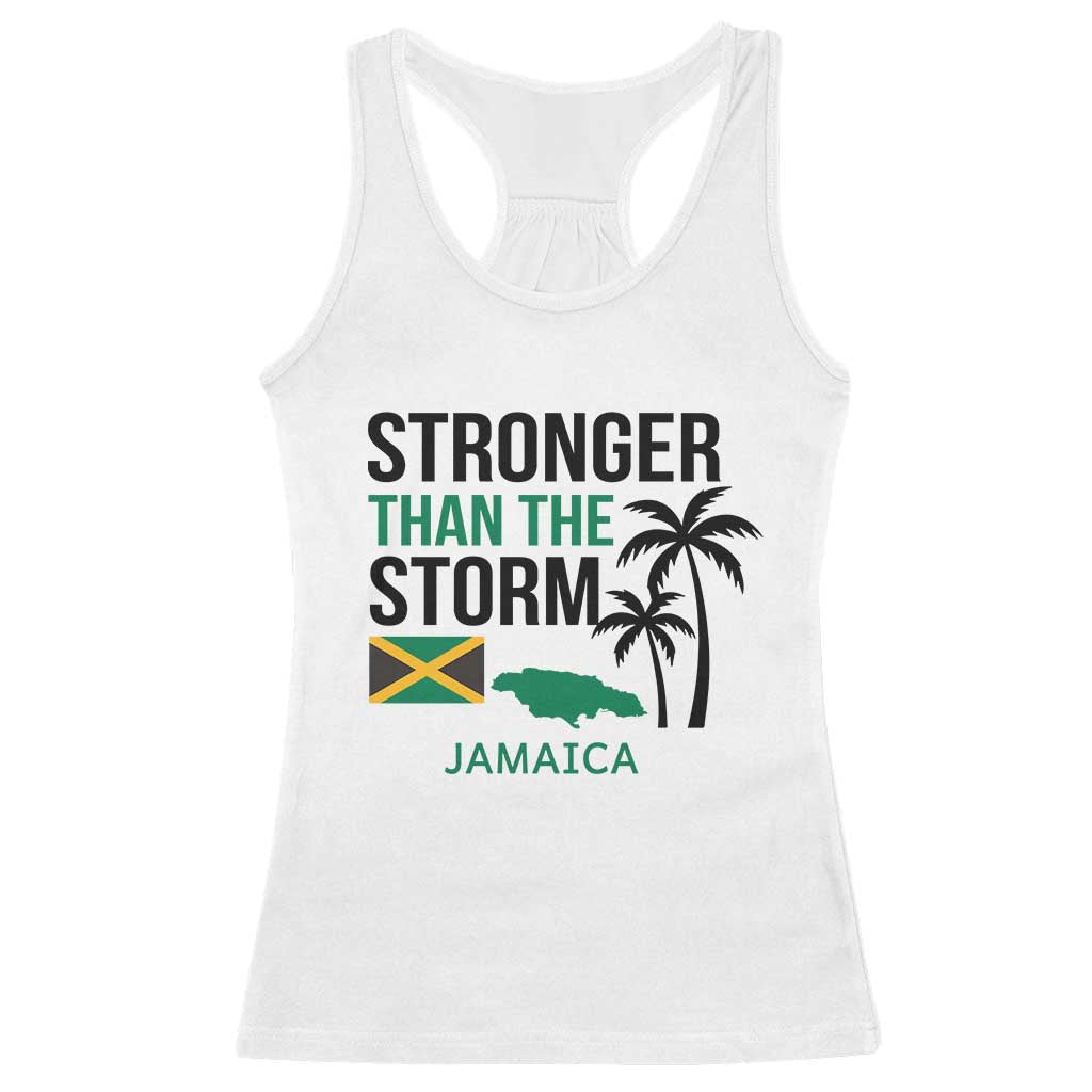 Stronger Than The Storm Jamaica Racerback Tank Top Resilience and Hope Hurricane Awareness TS02 White Print Your Wear