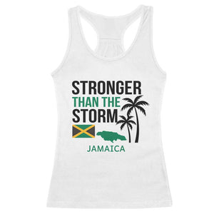Stronger Than The Storm Jamaica Racerback Tank Top Resilience and Hope Hurricane Awareness TS02 White Print Your Wear