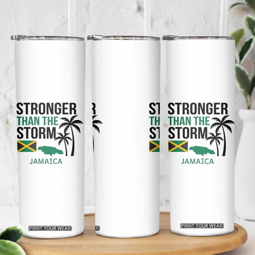 Stronger Than The Storm Jamaica Skinny Tumbler Resilience and Hope Hurricane Awareness TS02 Print Your Wear