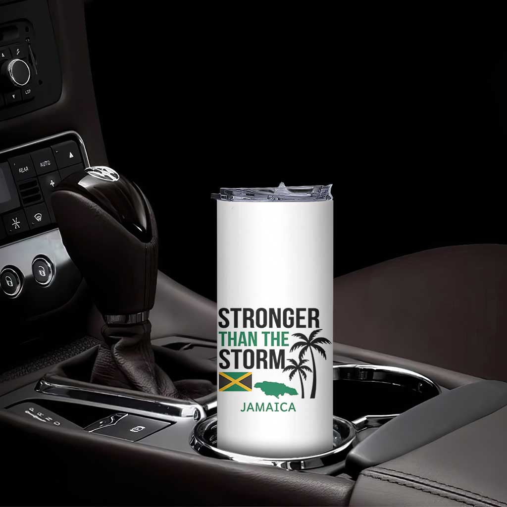 Stronger Than The Storm Jamaica Skinny Tumbler Resilience and Hope Hurricane Awareness TS02 Print Your Wear