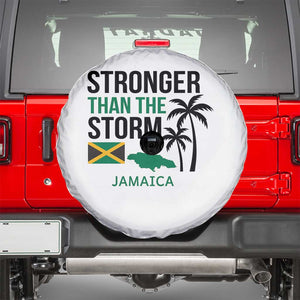 Stronger Than The Storm Jamaica Spare Tire Cover Resilience and Hope Hurricane Awareness TS02 White Print Your Wear