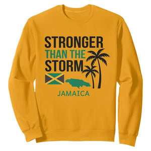 Stronger Than The Storm Jamaica Sweatshirt Resilience and Hope Hurricane Awareness TS02 Gold Print Your Wear