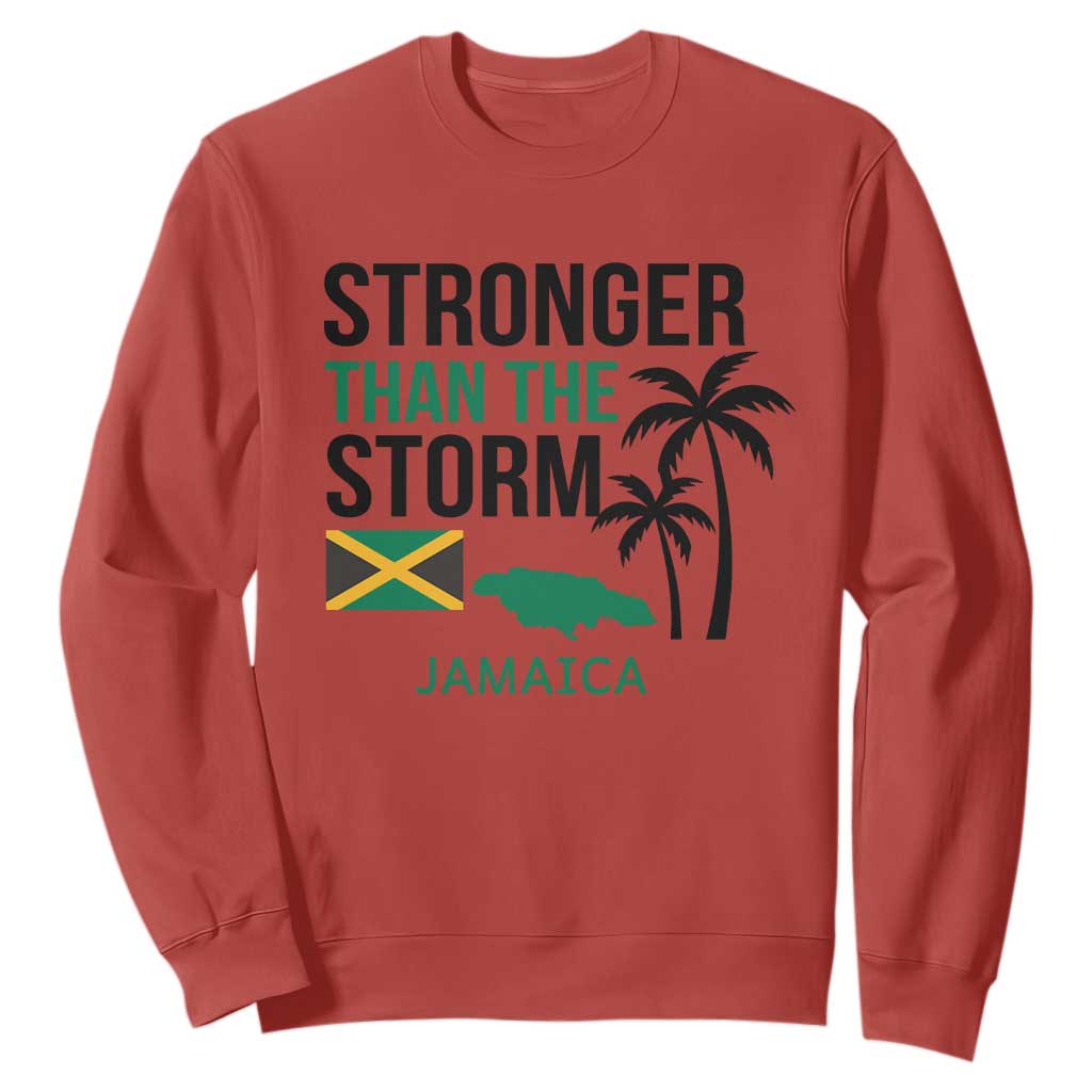 Stronger Than The Storm Jamaica Sweatshirt Resilience and Hope Hurricane Awareness TS02 Red Print Your Wear