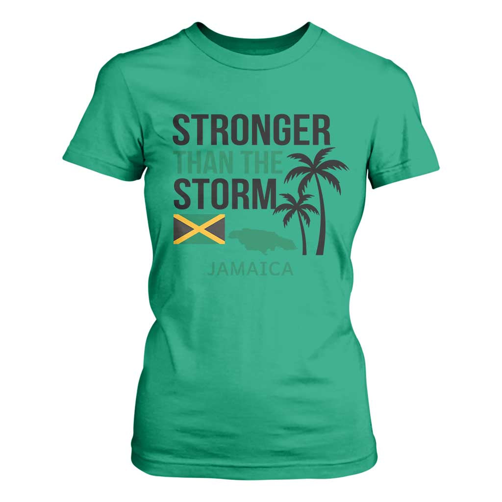 Stronger Than The Storm Jamaica T Shirt For Women Resilience and Hope Hurricane Awareness TS02 Irish Green Print Your Wear