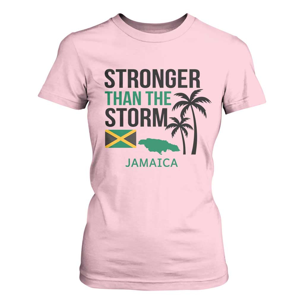 Stronger Than The Storm Jamaica T Shirt For Women Resilience and Hope Hurricane Awareness TS02 Light Pink Print Your Wear