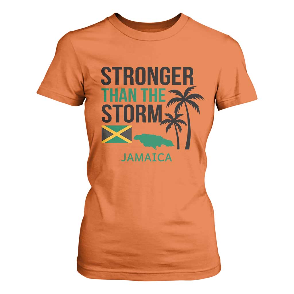 Stronger Than The Storm Jamaica T Shirt For Women Resilience and Hope Hurricane Awareness TS02 Orange Print Your Wear