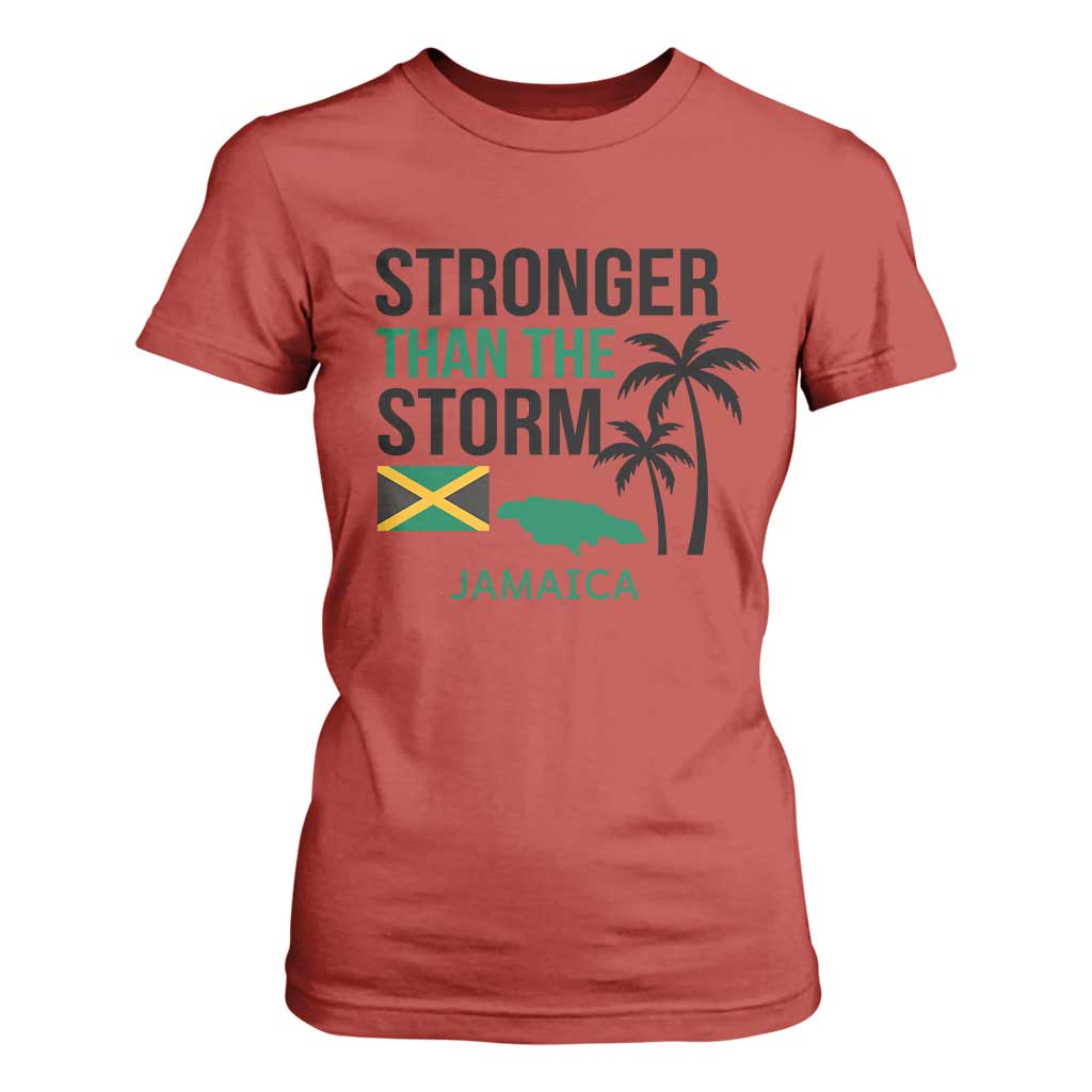Stronger Than The Storm Jamaica T Shirt For Women Resilience and Hope Hurricane Awareness TS02 Red Print Your Wear