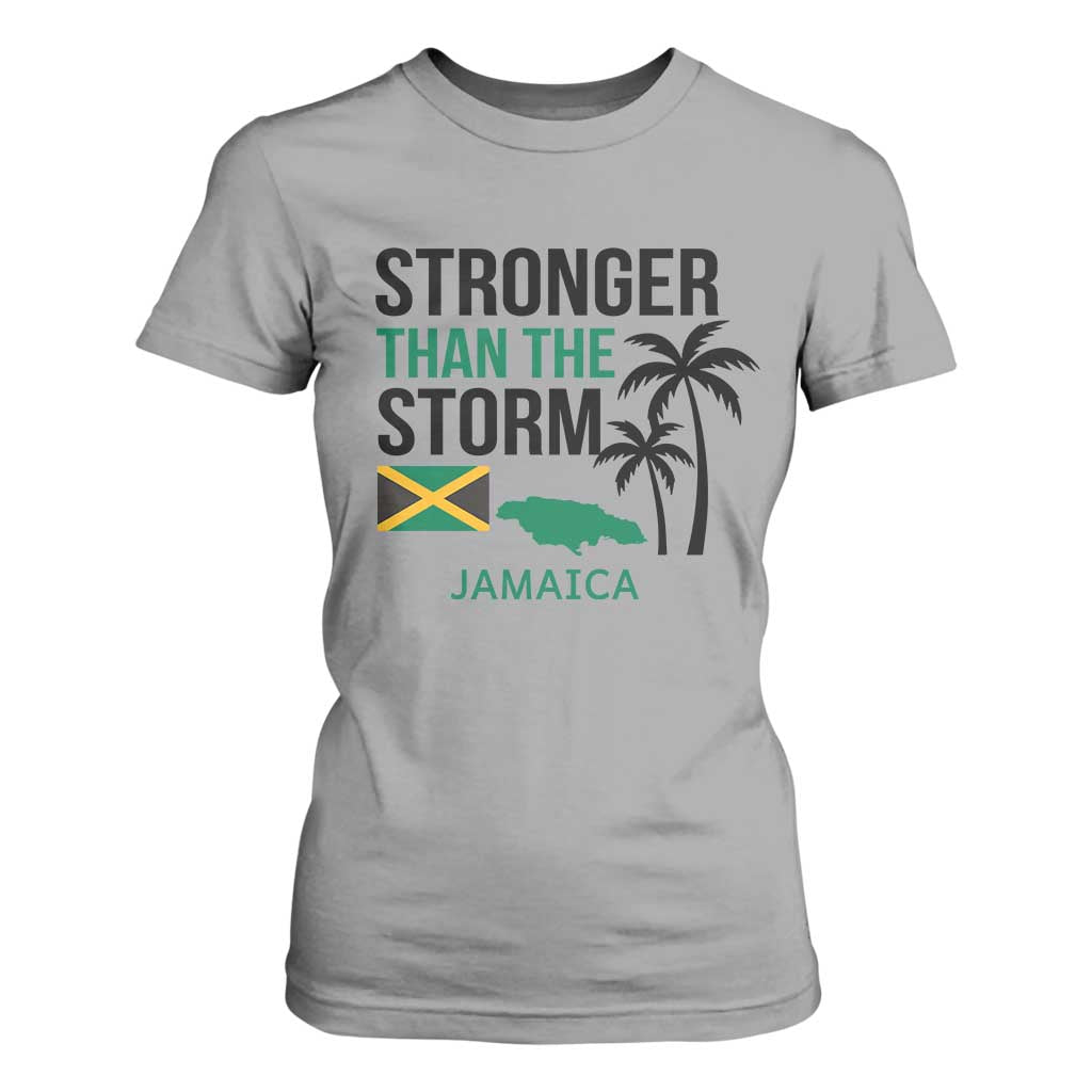Stronger Than The Storm Jamaica T Shirt For Women Resilience and Hope Hurricane Awareness TS02 Sport Gray Print Your Wear