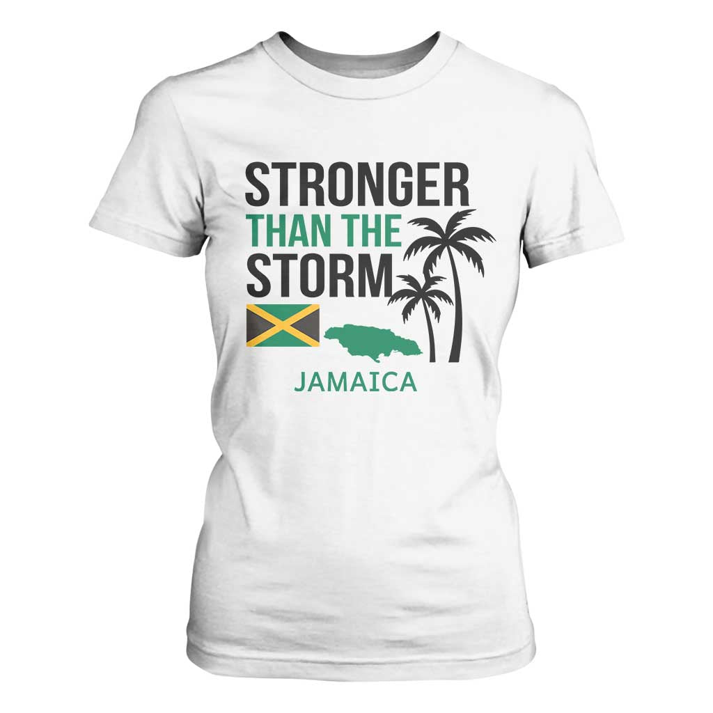 Stronger Than The Storm Jamaica T Shirt For Women Resilience and Hope Hurricane Awareness TS02 White Print Your Wear