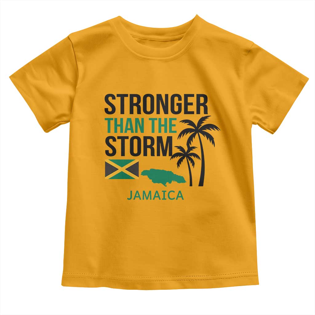 Stronger Than The Storm Jamaica Toddler T Shirt Resilience and Hope Hurricane Awareness TS02 Gold Print Your Wear
