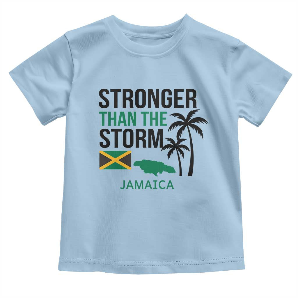 Stronger Than The Storm Jamaica Toddler T Shirt Resilience and Hope Hurricane Awareness TS02 Light Blue Print Your Wear