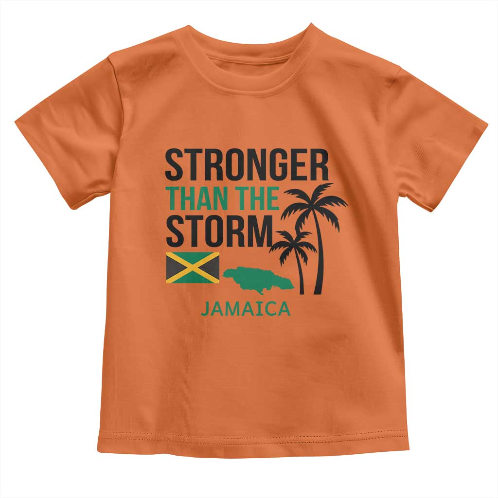 Stronger Than The Storm Jamaica Toddler T Shirt Resilience and Hope Hurricane Awareness TS02 Orange Print Your Wear