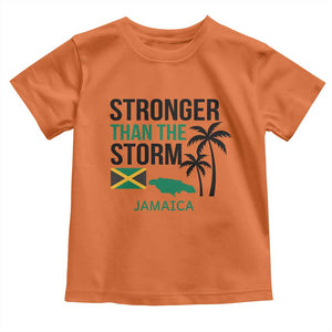 Stronger Than The Storm Jamaica Toddler T Shirt Resilience and Hope Hurricane Awareness TS02 Orange Print Your Wear