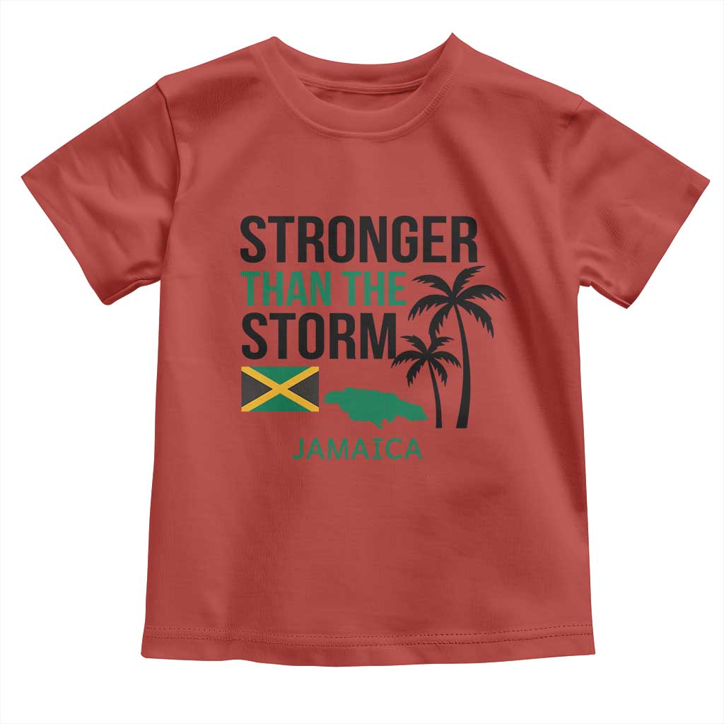 Stronger Than The Storm Jamaica Toddler T Shirt Resilience and Hope Hurricane Awareness TS02 Red Print Your Wear