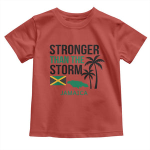 Stronger Than The Storm Jamaica Toddler T Shirt Resilience and Hope Hurricane Awareness TS02 Red Print Your Wear