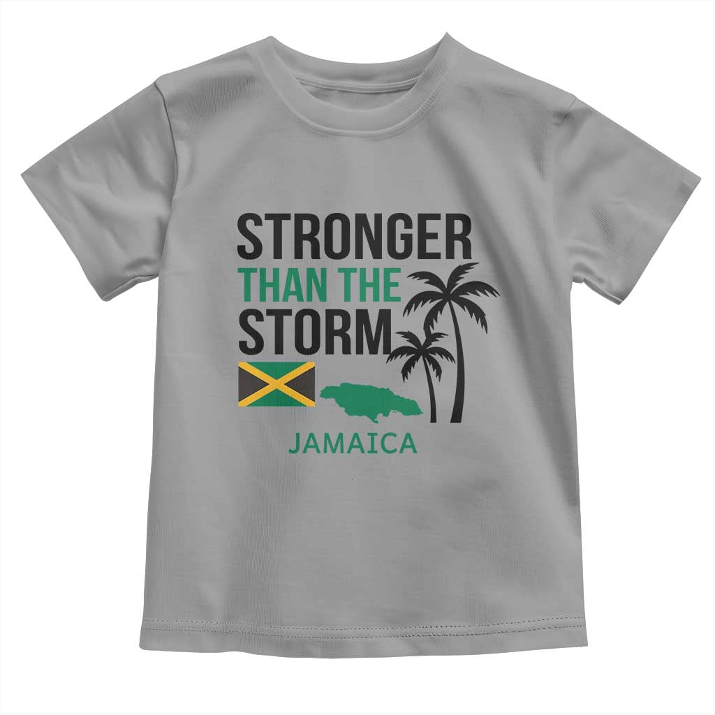 Stronger Than The Storm Jamaica Toddler T Shirt Resilience and Hope Hurricane Awareness TS02 Sport Gray Print Your Wear