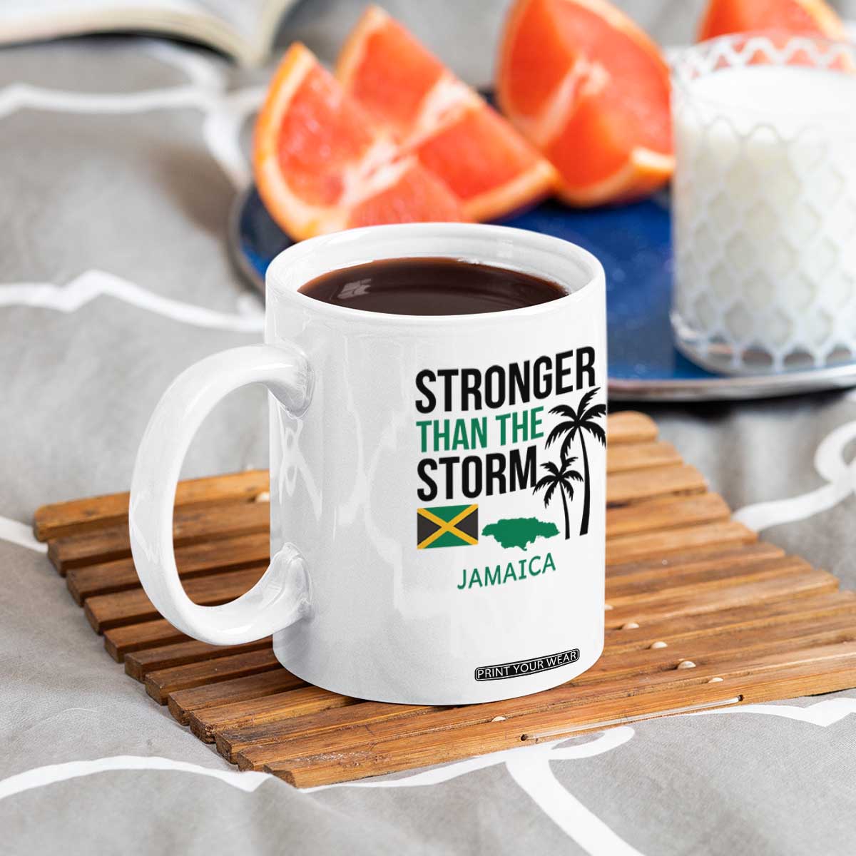 Stronger Than The Storm Jamaica Coffee Mug Resilience and Hope Hurricane Awareness TS02 Print Your Wear